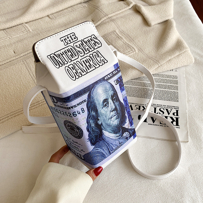 Gray Money Swag Handbag Purse