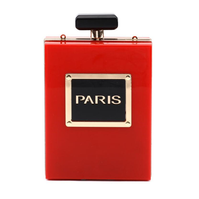 Firebrick Perfume Shaped Acrylic Purse Handbag